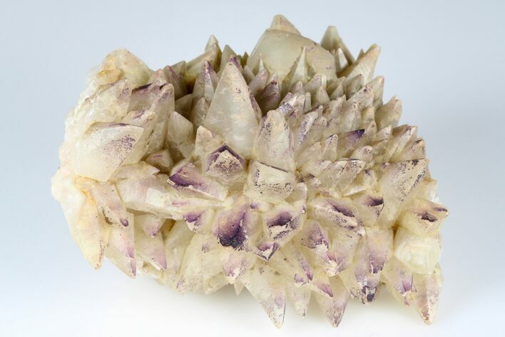 Calcite Crystal Cluster with Purple Fluorite (New Find) - China #177608